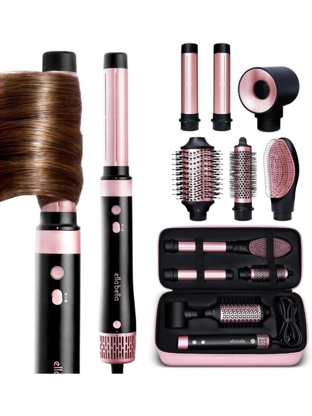 6-in-1 Hot Air Styler & Straightener - Fast Drying, Versatile Hair Tool
